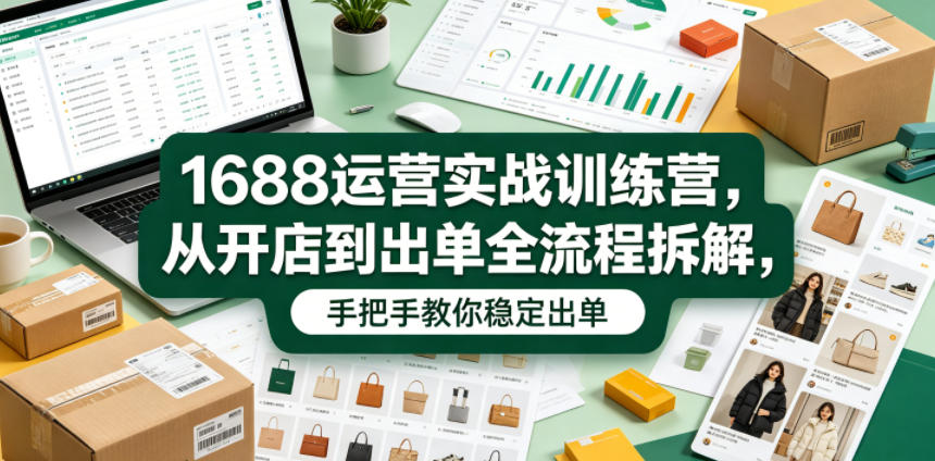 1688运营实战训练营，从开店到出单全流程拆解，手把手教你稳定出单-HEIXMI（中国站）