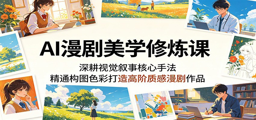 AI漫剧美学修炼课：深耕视觉叙事核心手法，精通构图色彩打造高阶质感漫剧作品-HEIXMI（中国站）