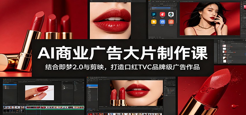 AI商业广告大片制作课：结合即梦2.0与剪映，打造口红TVC品牌级广告作品-HEIXMI（中国站）