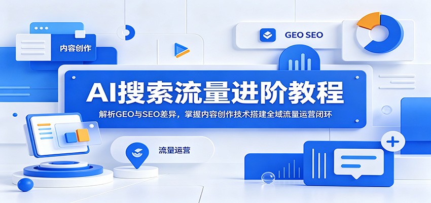 AI搜索流量进阶教程：解析GEO与SEO差异，掌握内容创作技术搭建全域流量运营闭环-HEIXMI（中国站）