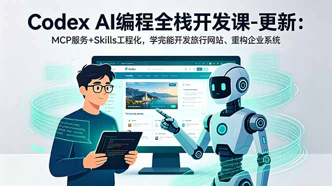 Codex AI编程全栈开发课-更新：MCP服务+Skills工程化，学完能开发旅行网站、重构企业系统-HEIXMI（中国站）