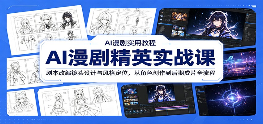 AI漫剧精英实战课：剧本改编镜头设计与风格定位，从角色创作到后期成片全流程-HEIXMI（中国站）