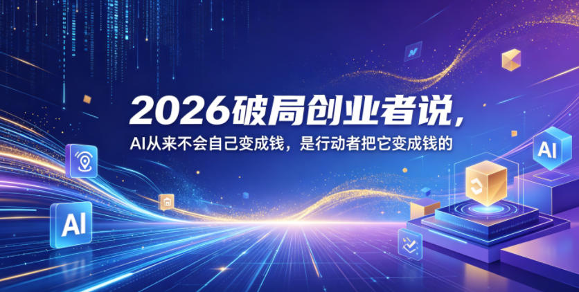2026破局创业者说，AI从来不会自己变成钱，是行动者把它变成钱的【文档】-HEIXMI（中国站）