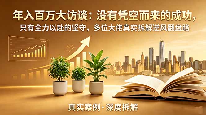 年入百万大访谈-更新：没有凭空而来的成功，只有全力以赴的坚守，多位大佬真实拆解逆风翻盘路-HEIXMI（中国站）