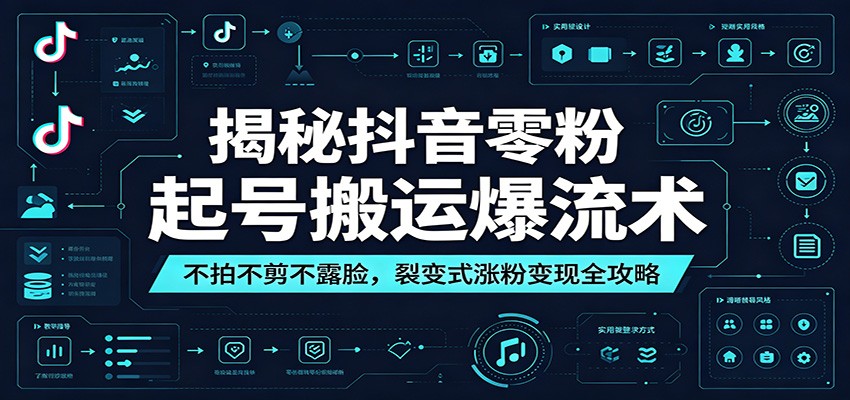 揭秘抖音零粉起号搬运爆流术：不拍不剪不露脸，裂变式涨粉变现全攻略-HEIXMI（中国站）