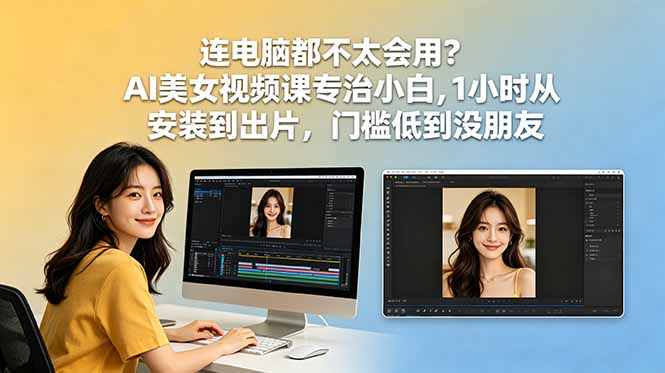 连电脑都不太会用？AI美女视频课专治小白，1小时从安装到出片，门槛低到没朋友-HEIXMI（中国站）