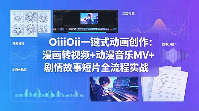 OiiOii一键式动画创作：漫画转视频+动漫音乐MV+剧情故事短片全流程实战-HEIXMI（中国站）