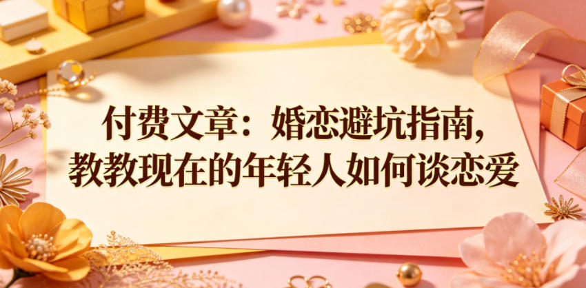 付费文章：婚恋避坑指南，教教现在的年轻人如何谈恋爱-HEIXMI（中国站）