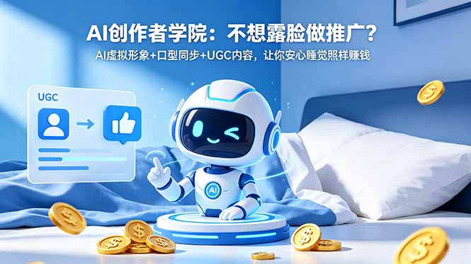 AI创作者学院：不想露脸做推广？AI虚拟形象+口型同步+UGC内容，让你安心睡觉照样赚钱-HEIXMI（中国站）