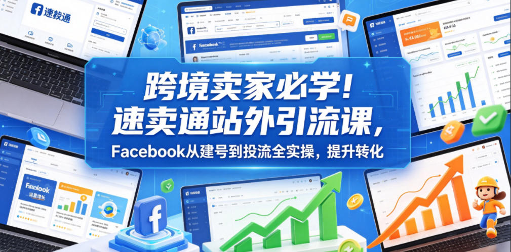 跨境卖家必学！速卖通站外引流课，Facebook从建号到投流全实操，提升转化-HEIXMI（中国站）
