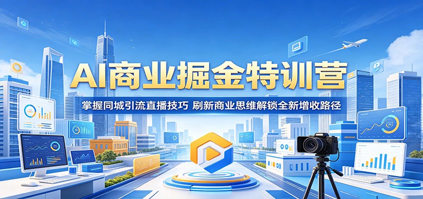 AI商业掘金特训营：掌握同城引流直播技巧，刷新商业思维解锁全新增收路径-HEIXMI（中国站）