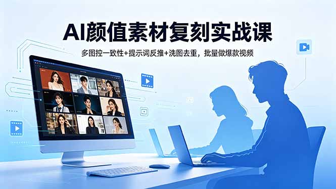 AI颜值素材复刻实战课，多图控一致性+提示词反推+洗图去重，批量做爆款视频-HEIXMI（中国站）
