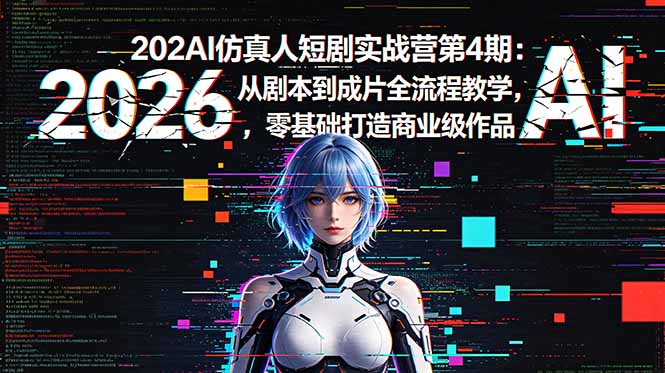 2026AI仿真人短剧实战营第4期：从剧本到成片全流程教学，零基础打造商业级作品-HEIXMI（中国站）