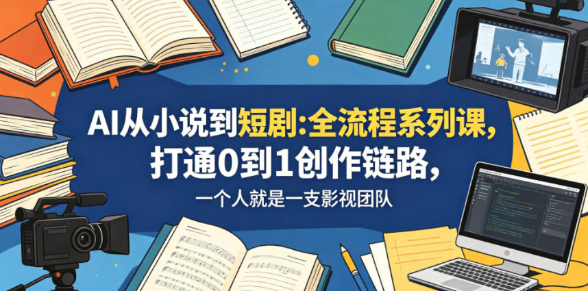 AI从小说到短剧全流程系列课，打通0到1创作链路，一个人就是一支影视团队-HEIXMI（中国站）