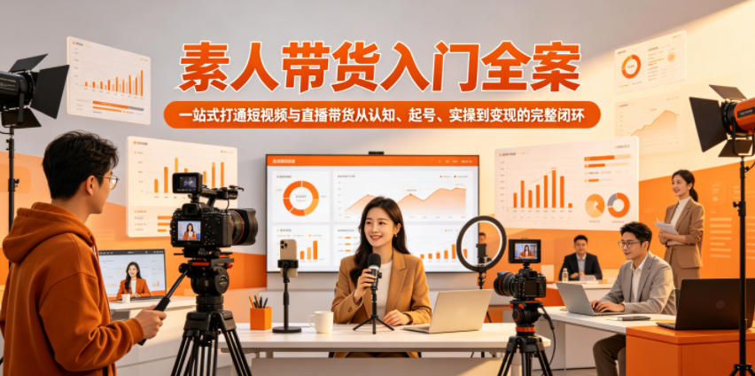素人带货入门全案，一站式打通短视频与直播带货从认知、起号、实操到变现的完整闭环-HEIXMI（中国站）