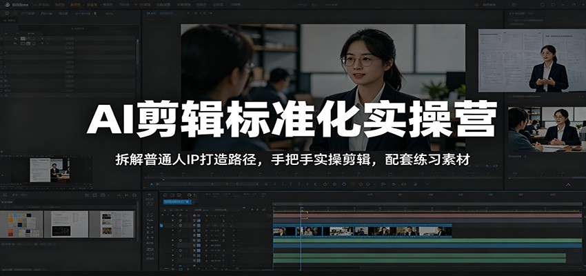AI剪辑标准化实操营：拆解普通人IP打造路径，手把手实操剪辑，配套练习素材-HEIXMI（中国站）