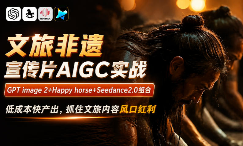 文旅非遗宣传片AIGC实战，GPT image 2+Happy horse+Seedance2.0组合，低成本快产出，抓住文旅内容风口红利-HEIXMI（中国站）