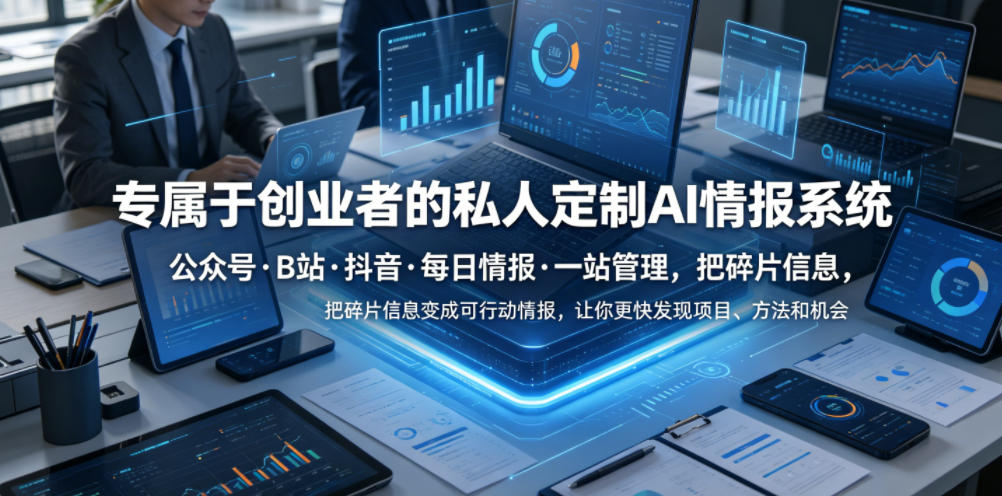 专属于创业者的私人定制AI情报系统，公众号·B站·抖音·每日情报·一站管理，把碎片信息变成可行动情报，让你更快发现项目、方法和机会-HEIXMI（中国站）
