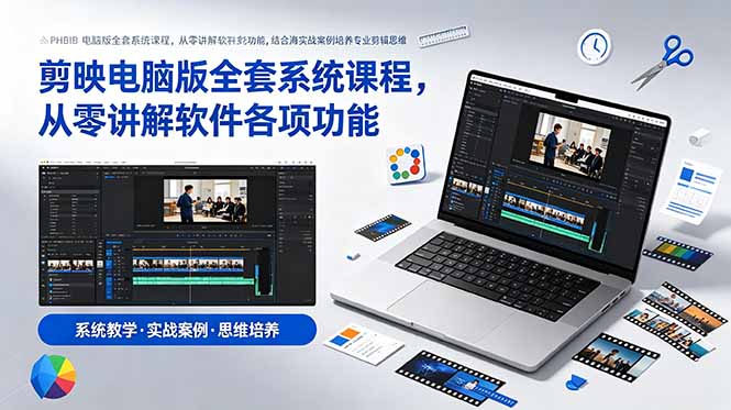 剪映电脑版全套系统课程，从零讲解软件各项功能，结合海量实战案例培养专业剪辑思维-HEIXMI（中国站）