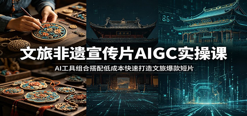 文旅非遗宣传片AIGC实操课：AI工具组合搭配低成本快速打造文旅爆款短片-HEIXMI（中国站）