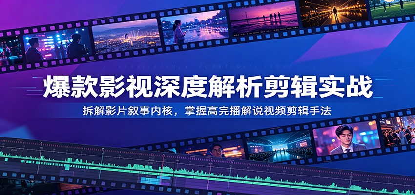 爆款影视深度解析剪辑实战：拆解影片叙事内核，掌握高完播解说视频剪辑手法-HEIXMI（中国站）