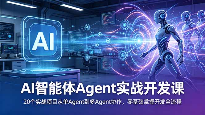 AI智能体Agent实战开发课：20个实战项目从单Agent到多Agent协作，零基础掌握开发全流程-HEIXMI（中国站）
