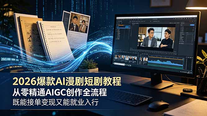 2026 爆款 AI 漫剧短剧教程 从零精通 AIGC 创作全流程 既能接单变现又能就业入行-HEIXMI（中国站）