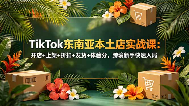 TikTok东南亚本土店实战课：开店+上架+折扣+发货+体验分，跨境新手快速入局-HEIXMI（中国站）