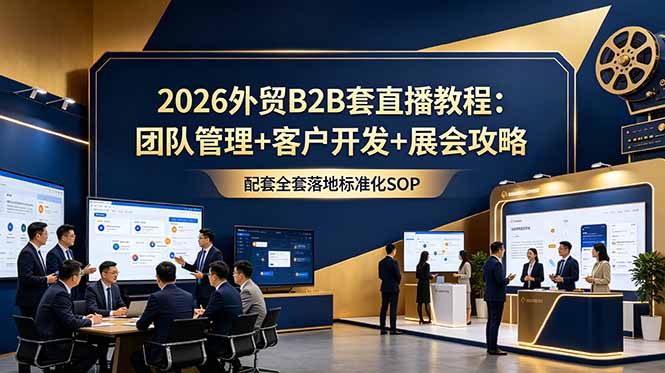 2026外贸B2B套直播教程：团队管理+客户开发+展会攻略，配套全套落地标准化SOP-HEIXMI（中国站）