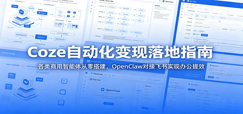 Coze自动化变现落地指南：各类商用智能体从零搭建，OpenClaw对接飞书实现办公提效-HEIXMI（中国站）