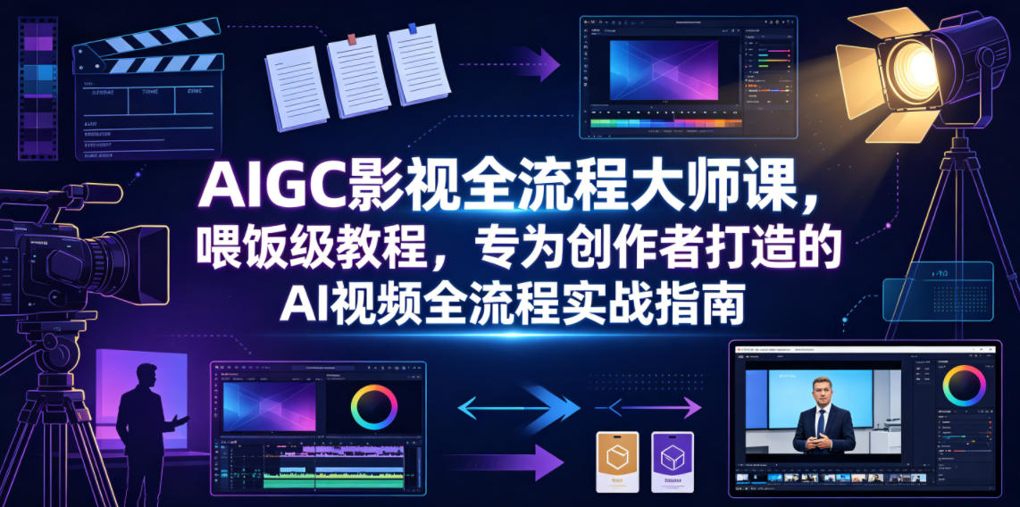 AIGC影视全流程大师课，喂饭级教程，专为创作者打造的AI视频全流程实战指南-HEIXMI（中国站）