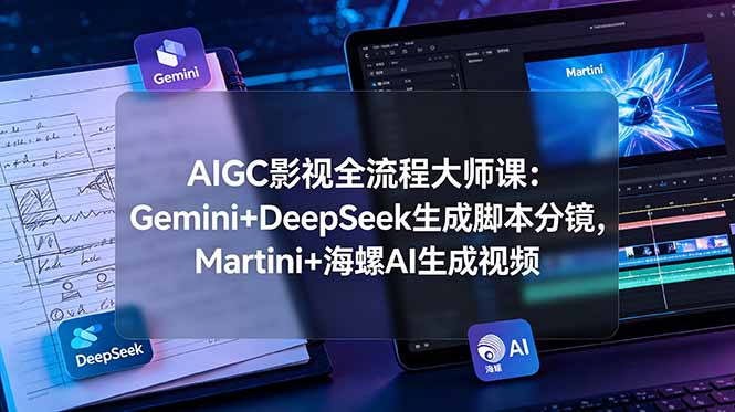 AIGC影视全流程大师课：Gemini+DeepSeek生成脚本分镜，Martini+海螺AI生成视频-HEIXMI（中国站）