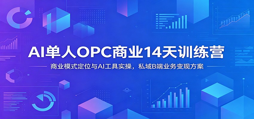 AI单人OPC商业14天训练营：商业模式定位与AI工具实操，私域B端业务变现方案-HEIXMI（中国站）