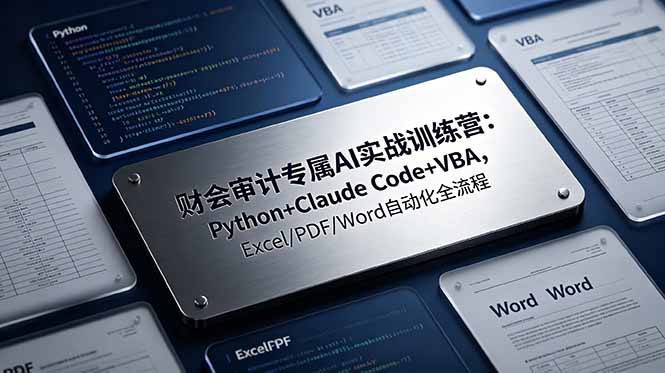 财会审计专属 AI实战训练营：Python+Claude Code+VBA，Excel/PDF/Word自动化全流程-HEIXMI（中国站）