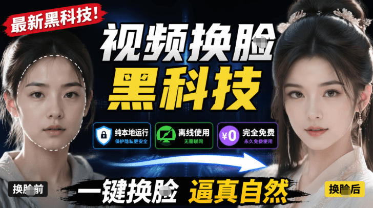 AI人工智能如此夸张？一键视频换Lian黑科技，纯本地离线运行，本地视频换Lian娱乐工具，AI FaceSwap-HEIXMI（中国站）