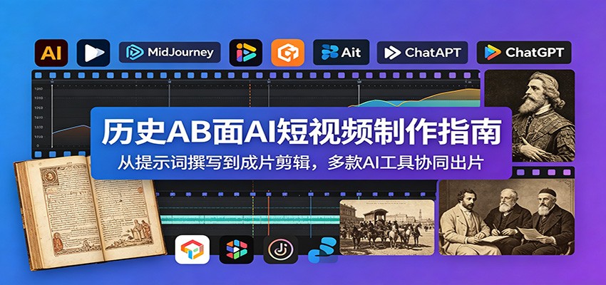 历史AB面AI短视频制作指南：从提示词撰写到成片剪辑，多款AI工具协同出片-HEIXMI（中国站）