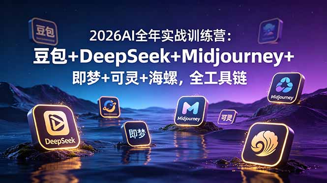 2026AI全年实战训练营：豆包+DeepSeek+Midjourney+即梦+可灵+海螺，全工具链-HEIXMI（中国站）