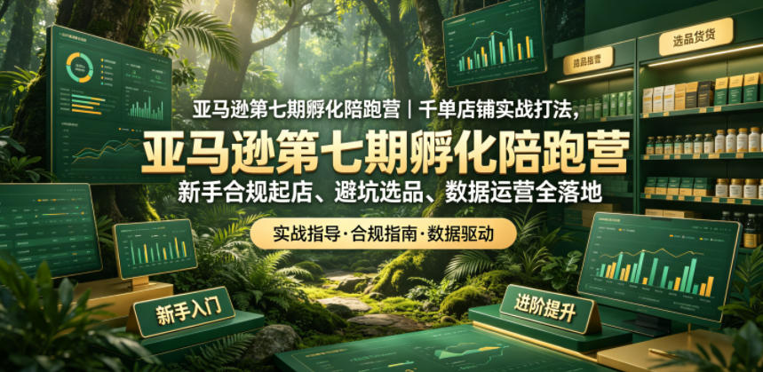 亚马逊第七期孵化陪跑营｜千单店铺实战打法，新手合规起店、避坑选品、数据运营全落地(更新0625)-HEIXMI（中国站）