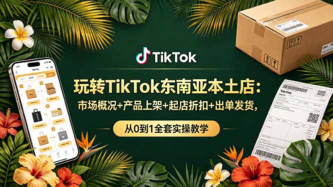 玩转TikTok东南亚本土店：市场概况+产品上架+起店折扣+出单发货，从0到1全套实操教学-HEIXMI（中国站）