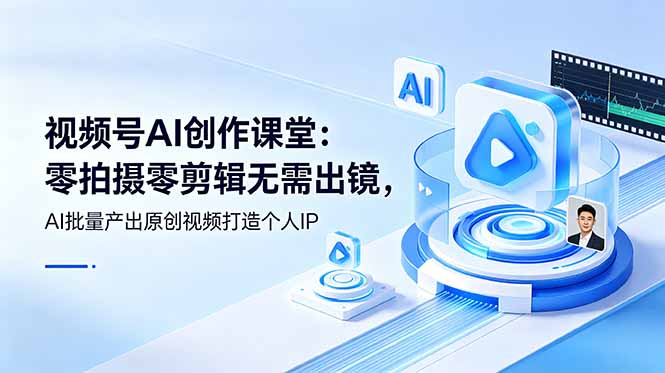 视频号AI创作课堂：零拍摄零剪辑无需出镜，AI批量产出原创视频打造个人IP-HEIXMI（中国站）