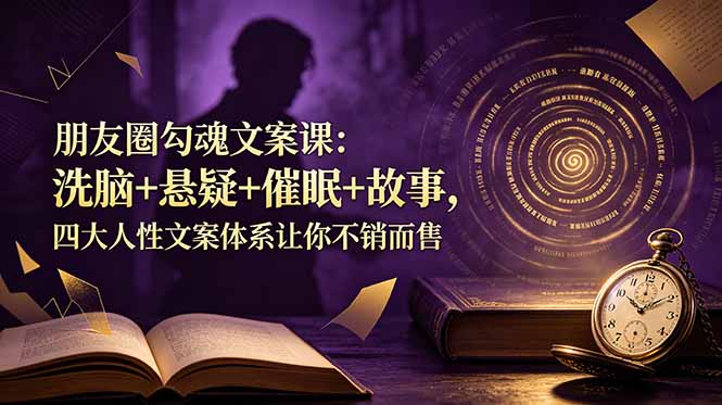 朋友圈勾魂文案课：洗脑+悬疑+催眠+故事，四大人性文案体系让你不销而售-HEIXMI（中国站）