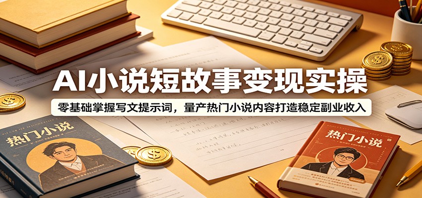 AI小说短故事变现实操：零基础掌握写文提示词，量产热门小说内容打造稳定副业收入-HEIXMI（中国站）