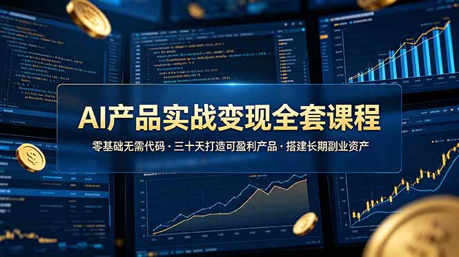 AI产品实战变现全套课程，零基础无需代码，三十天打造可盈利产品搭建长期副业资产-HEIXMI（中国站）