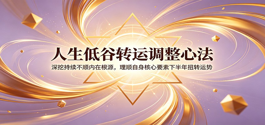 人生低谷转运调整心法：深挖持续不顺内在根源，理顺自身核心要素下半年扭转运势-HEIXMI（中国站）