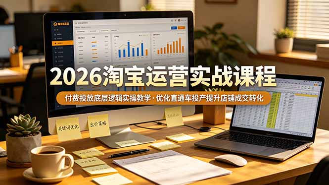 2026 淘宝运营实战课程，付费投放底层逻辑实操教学，优化直通车投产提升店铺成交转化-HEIXMI（中国站）