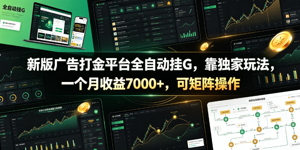 新版广告打金平台全自动挂G，靠独家玩法，一个月收益7000+，可矩阵操作【附全套脚本】【揭秘】-HEIXMI（中国站）