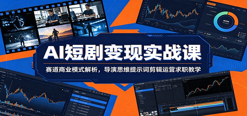 AI短剧变现实战课：赛道商业模式解析，导演思维提示词剪辑运营求职教学-HEIXMI（中国站）