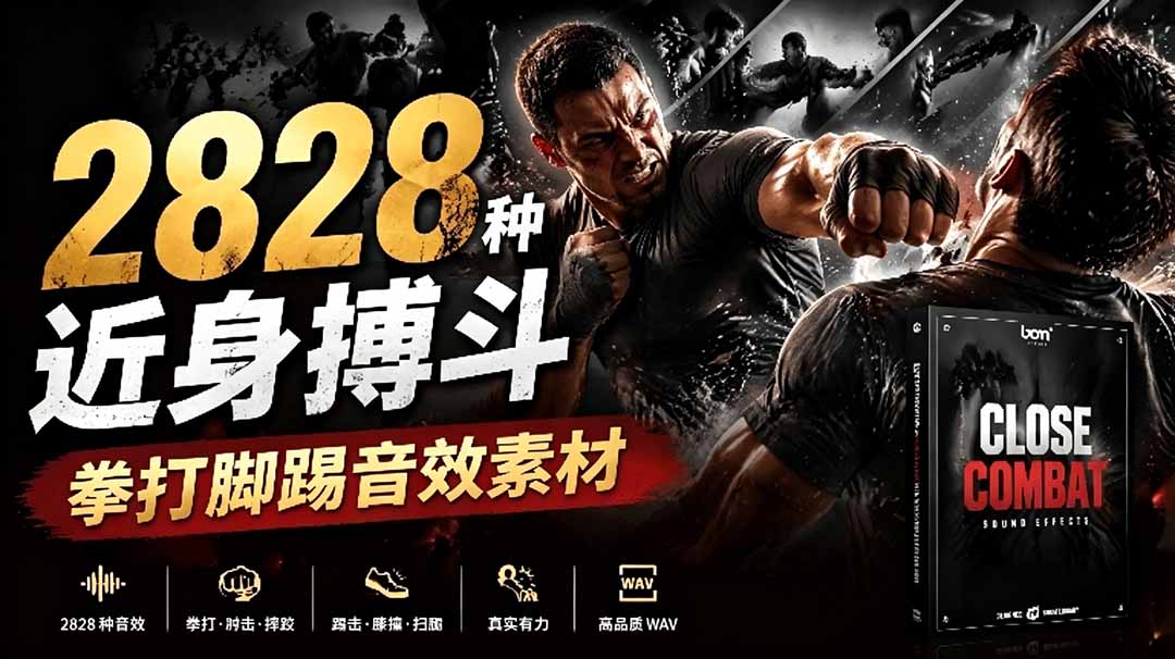 宝藏级别音效！2828种近身搏斗拳打脚踢音效素材，全部中文分类，免解压使用  Close Combat-HEIXMI（中国站）