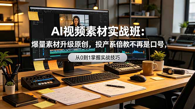 AI视频素材实战班：爆量素材升级原创，投产翻倍不再是口号，0-1系统教学实战落地-HEIXMI（中国站）