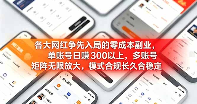 各大网红争先入局的零成本副业，单账号日赚 300 以上，多号矩阵可放大，模式合规长久稳定！-HEIXMI（中国站）